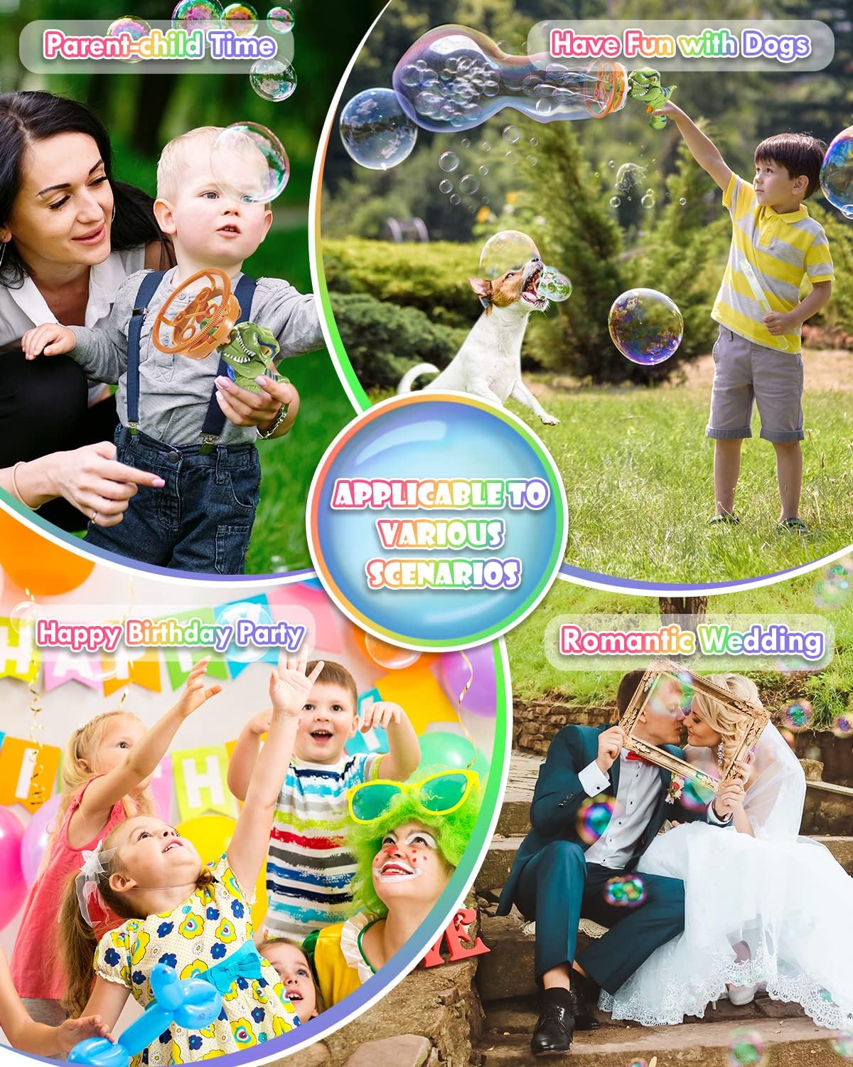 Pistola de burbujas de dinosaurio con luz LED, juguete muy divertido.