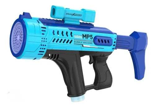 Pistola de burbujas LED 57 salidas tipo bazooka, regalo ideal para niños.