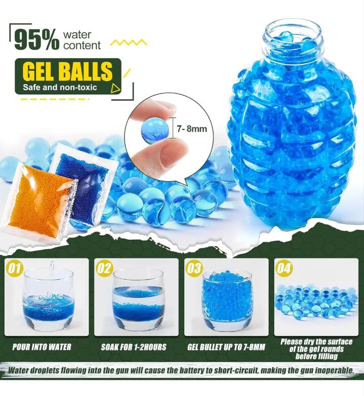 Pistola eléctrica de hidrogel, alta velocidad, ideal para juegos de equipo.