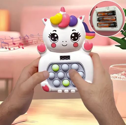 Pop It electrónico con forma de unicornio, antiestrés, portátil y divertido.