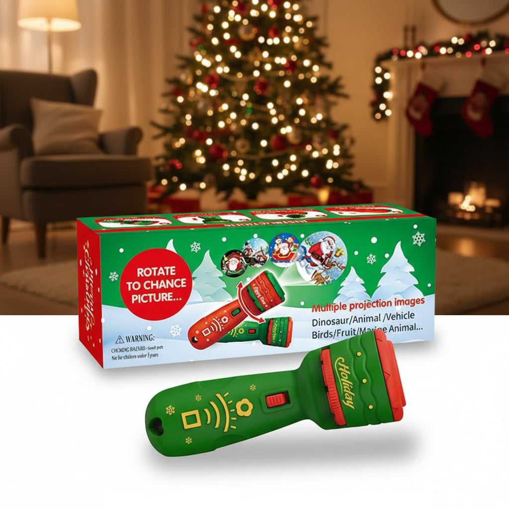 Proyector de cuentos infantiles de luz para Navidad, incluye 6 discos de imágenes.