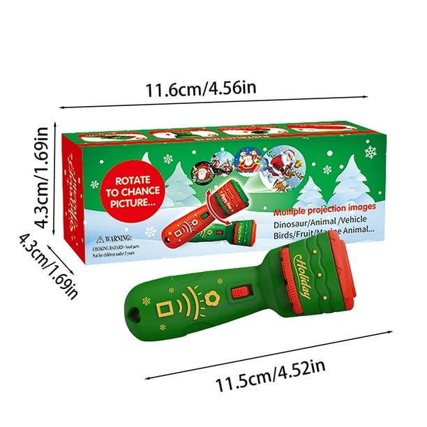 Proyector de cuentos de Navidad portátil, con 6 diapositivas y luz LED.