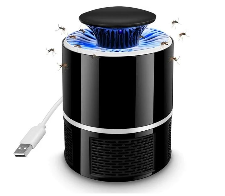 Purificador de aire antimosquitos que integra luz UV y trampa eléctrica.