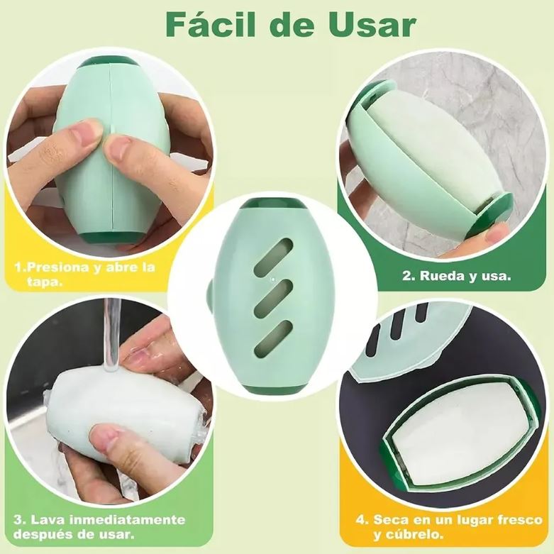 Removedor de pelusa y pelo de mascota manual, funciona sin adhesivo ni baterías.