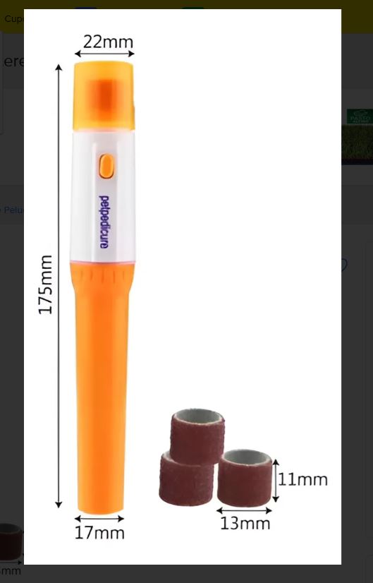 Lima Eléctrica para Uñas de Mascotas, Incluye 2 Limas y Rápida y Segura