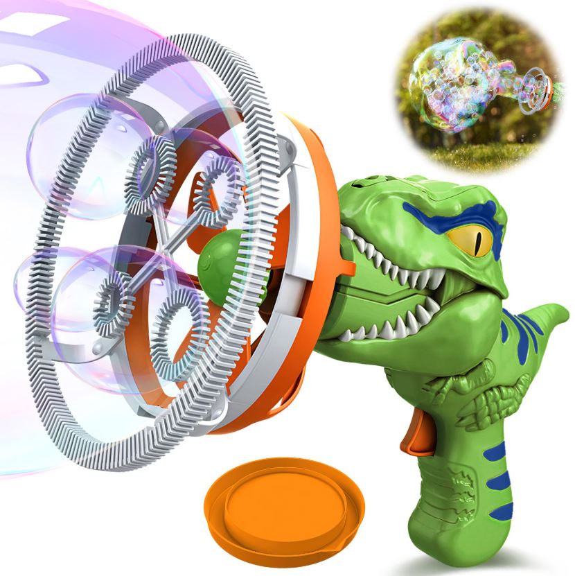 Pistola de Burbujas de Dinosaurio – Juguete Divertido para Niños