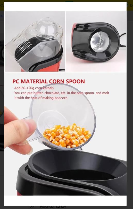 Máquina para Hacer Palomitas Saludables, Rápidas y Sin Mantequilla