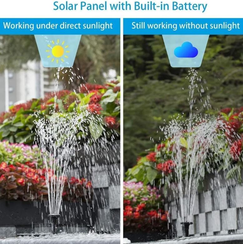 Fuente Solar de Agua para Jardín – Energía Solar para Decoración Ecológica y Funcional