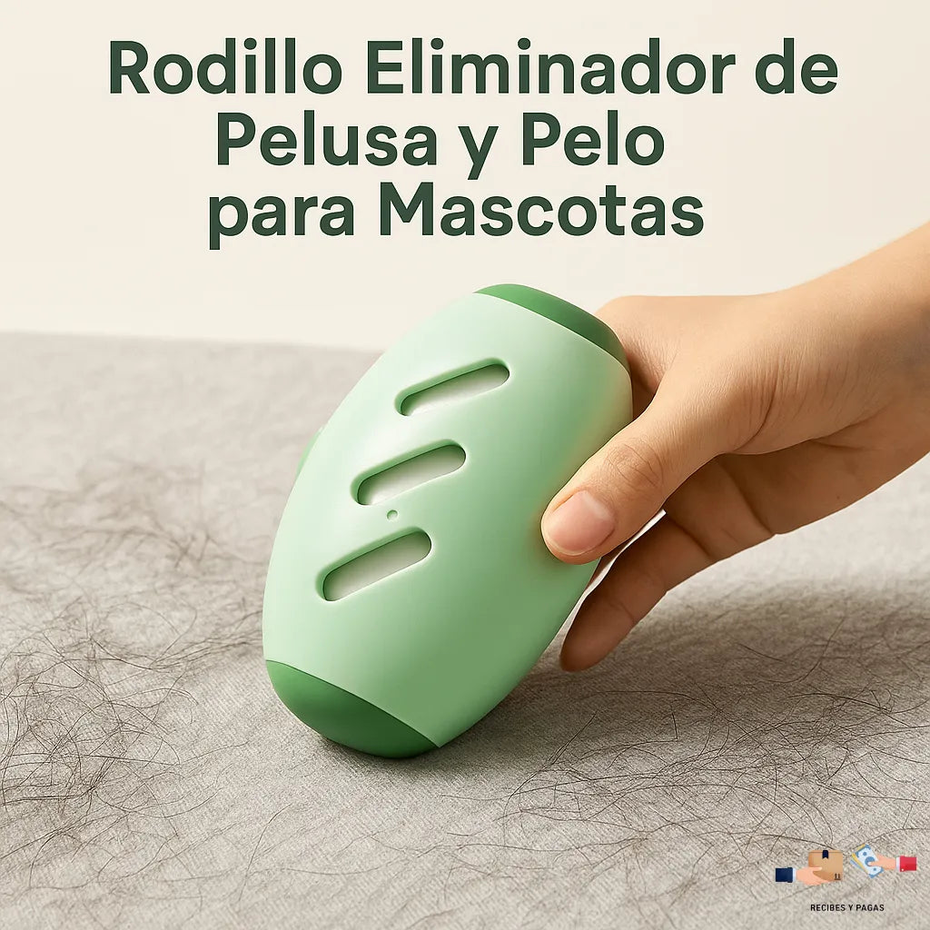 Rodillo eliminador de pelusa y pelo de mascotas, modelo reutilizable y lavable.
