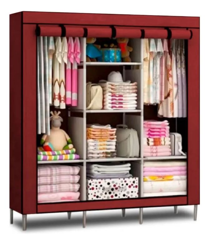 Ropero portátil desmontable, armable rápido, solución económica de almacenaje.