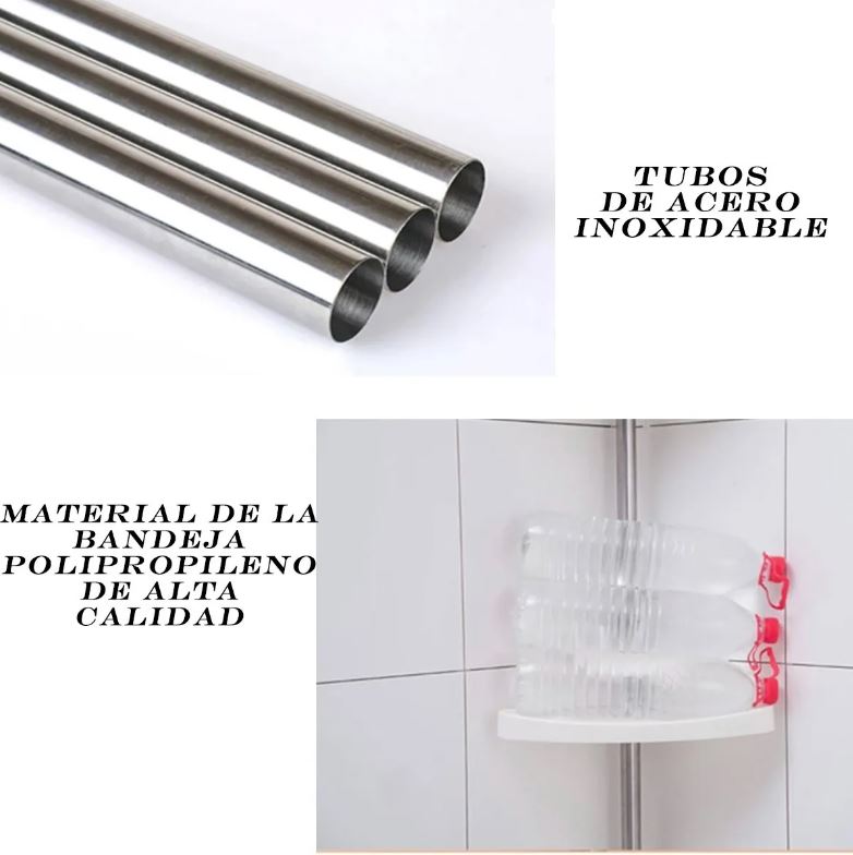 Sistema de almacenaje ClariBath para ducha, telescópico con 4 bandejas.