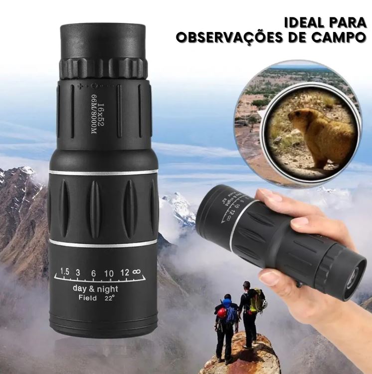 Telescopio monocular HD 16x compacto 300g, ideal para deporte y conciertos.