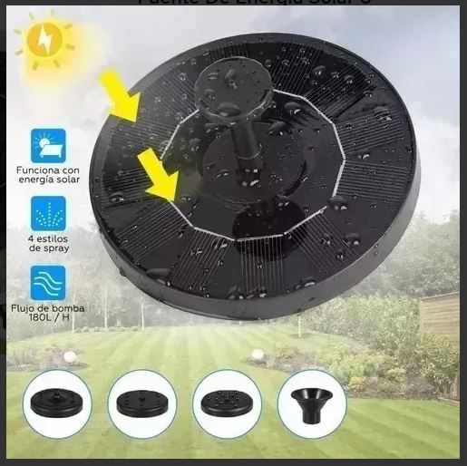 Fuente Solar de Agua para Jardín – Energía Solar para Decoración Ecológica y Funcional