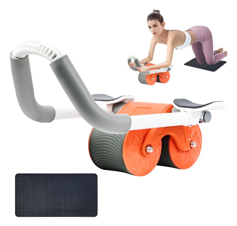 Rodillo Abdominal Doble Rueda con Monitor – Soporte para Celular y Control de Ejercicio