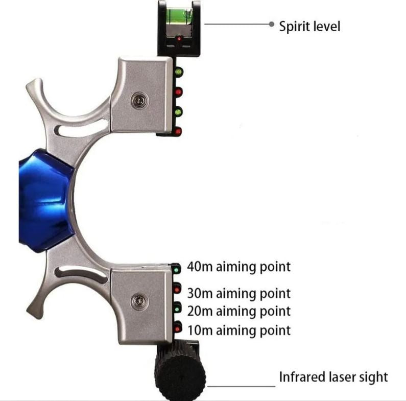 Tirachinas de competición con mira láser, modelo profesional para caza y tiro.