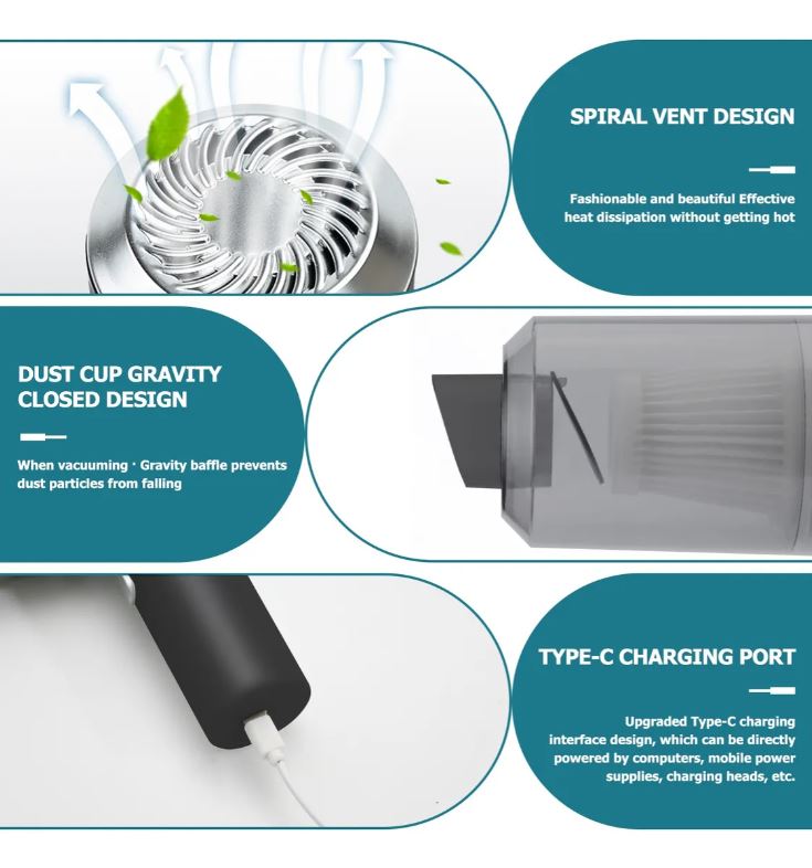 Aspiradora Portátil 3 en 1 – Aspira, y Sopla en Segundos