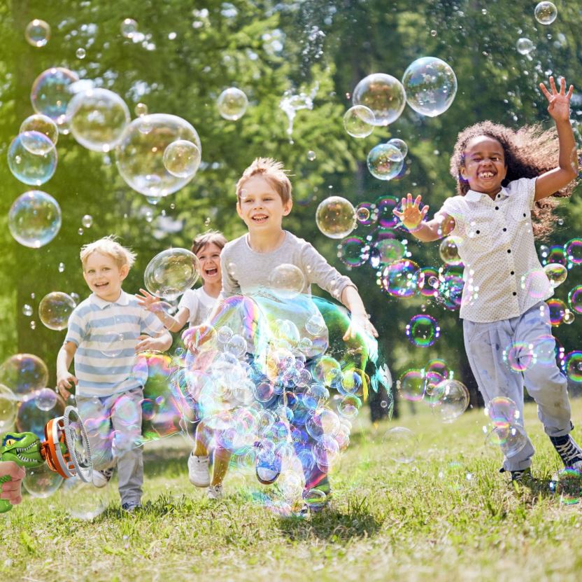 Pistola de Burbujas de Dinosaurio – Juguete Divertido para Niños