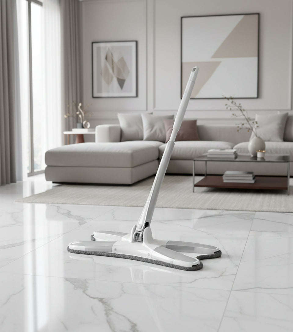 Trapeador giratorio 360 de doble uso, microfibra altamente absorbente.