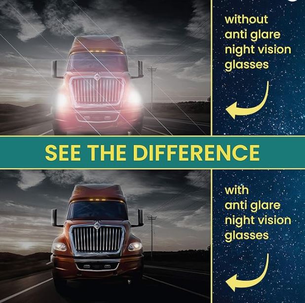 Lentes, Gafas de Visión Nocturna Envolventes – Lentes Polarizadas para Conducir de Noche