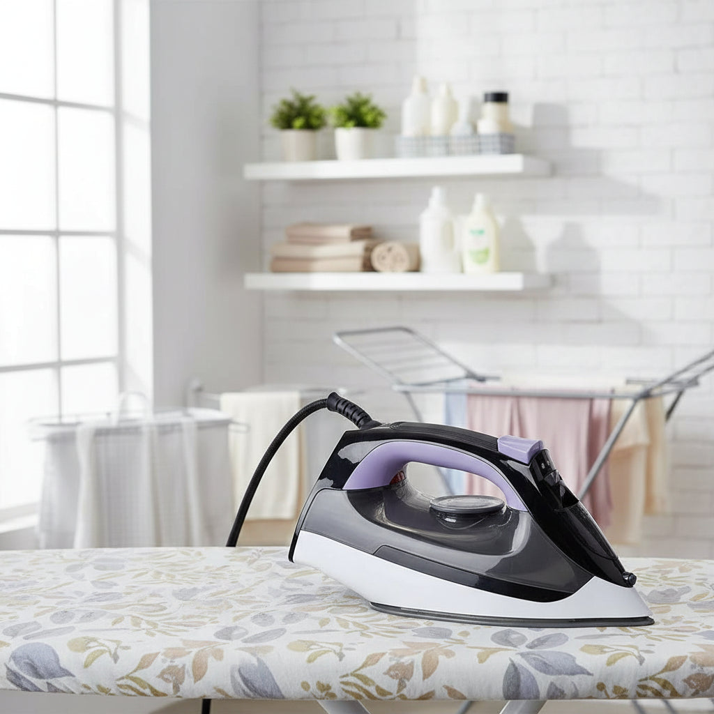 Vaporizador de ropa vertical Daewoo, útil para retoques rápidos y viajes.