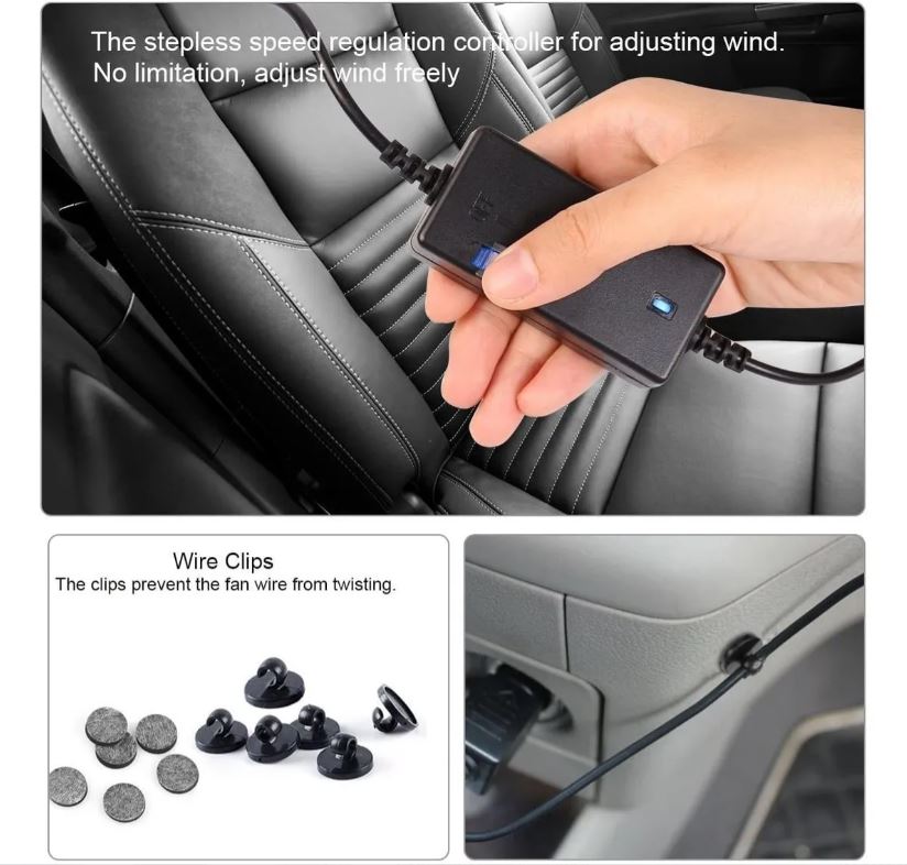 Ventilador eléctrico XOOL 12V doble, velocidad ajustable, para camión.