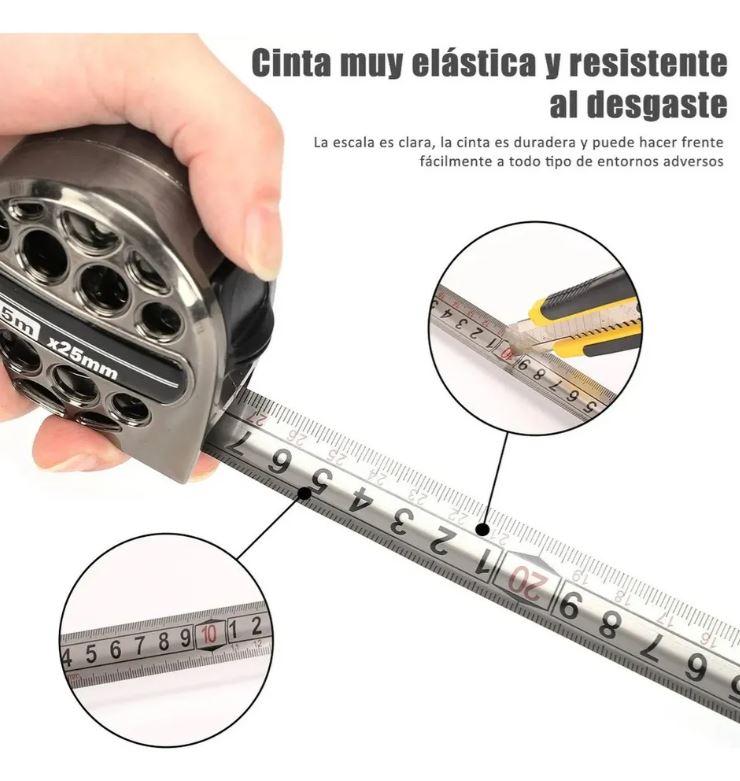 Cinta Métrica de Acero Inoxidable – Resistente al Agua y al Desgaste