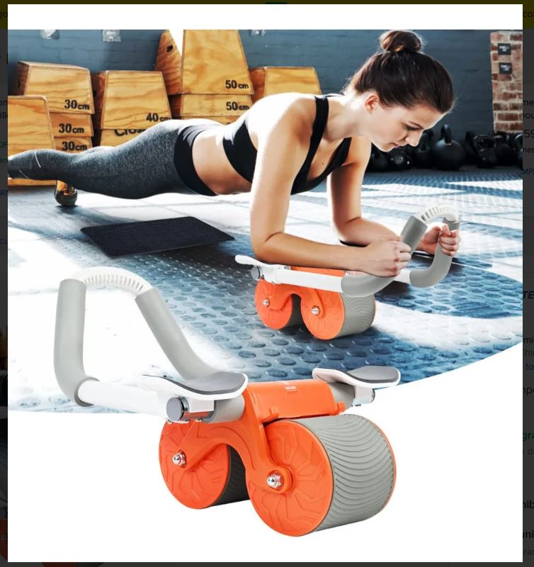 Rodillo Abdominal Doble Rueda con Monitor – Soporte para Celular y Control de Ejercicio