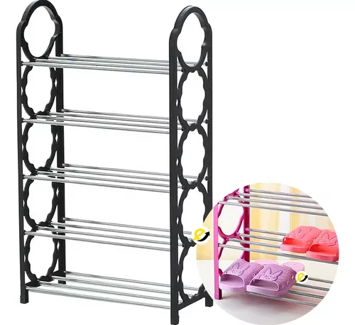 Zapatera vertical de 5 pisos, compacta y desarmable, ideal para el interior del armario.